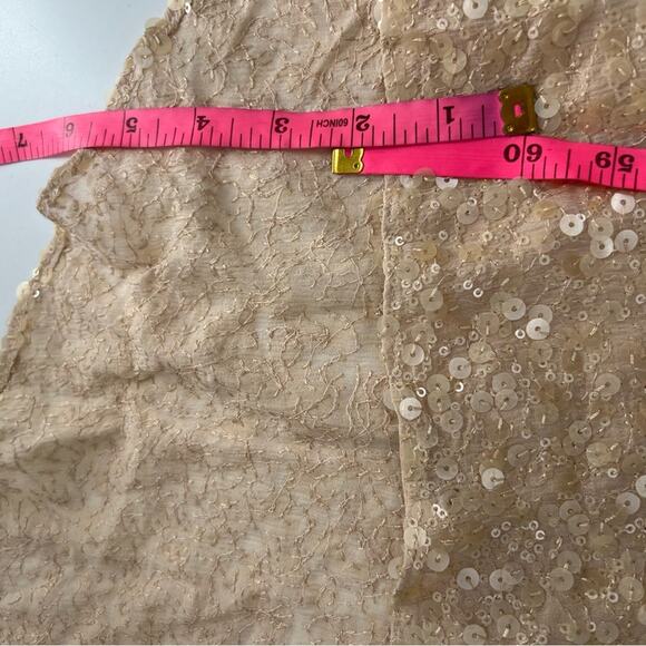 Badgley Mischka Collection for BHLDN - Cyprium blush silk sequin gown sz 6 - Picture 8 of 8